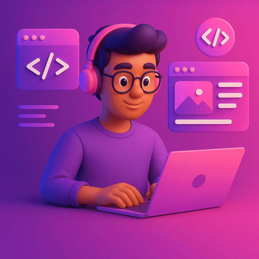 Estudiante programando